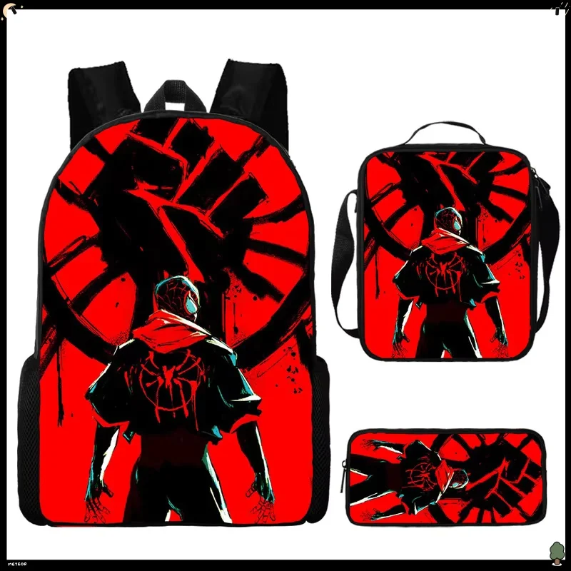 

Spider Man Anime Backpack Set Large Capacity Three Piece Cartoon Fashion Student Boy Bag Ideal for Birthday Wholesale Gifts