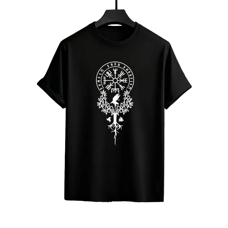 تي شيرت كبير الحجم وركض أسود مكون من قطعتين ملابس غير رسمية للربيع والصيف برقبة دائرية تي شيرت رائع 2026 طقم ملابس الشارع الحضرية للرجال #3