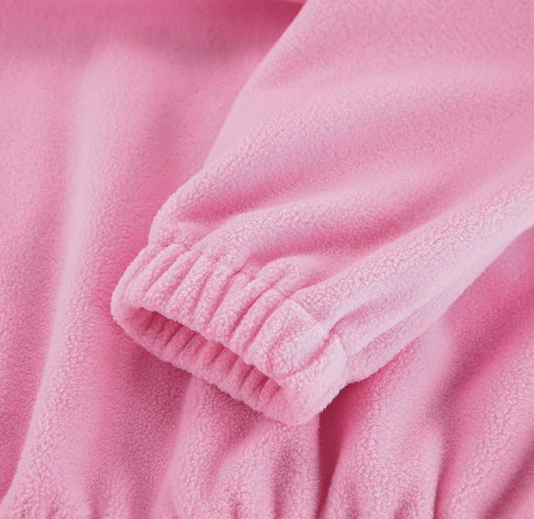 Modischer Sweatshirt mit Stehkragen aus Fleece für Damen, Herbst-Winter, einfarbig, lockerer Pullover, lässige Damenmode, halber Reißverschluss, Streetwear – Detail 19