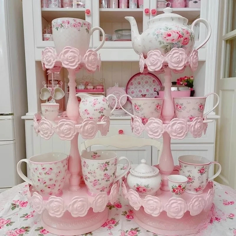 

European Style Multi-Tiered Dessert Stand Elegant Iron Fruit Basket 3-Tier Cake Platter Server Kitchen Living Room Snack Holder