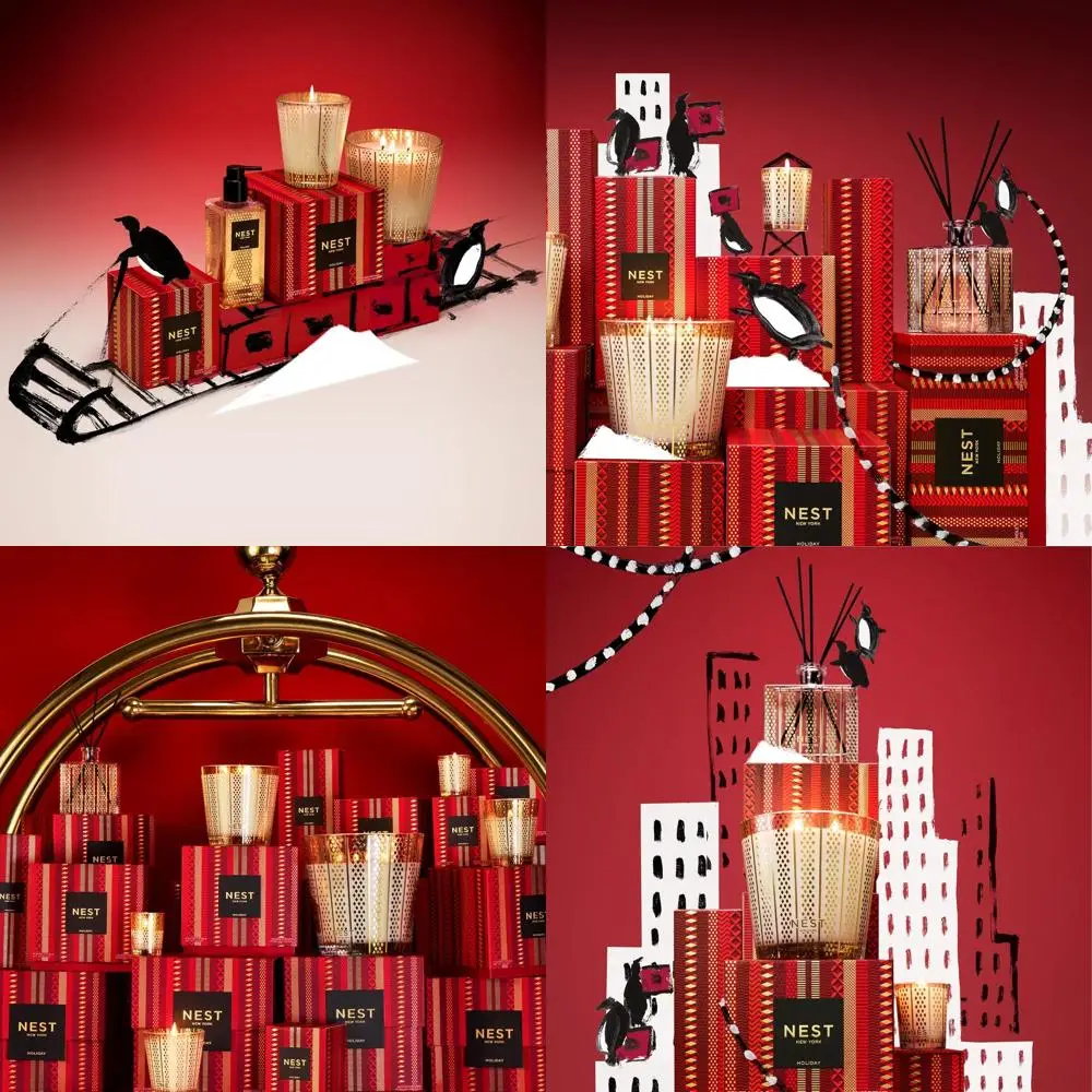 Vela navideña Tri-Scent, 21,2 oz, 100 horas de combustión, vidrio reutilizable