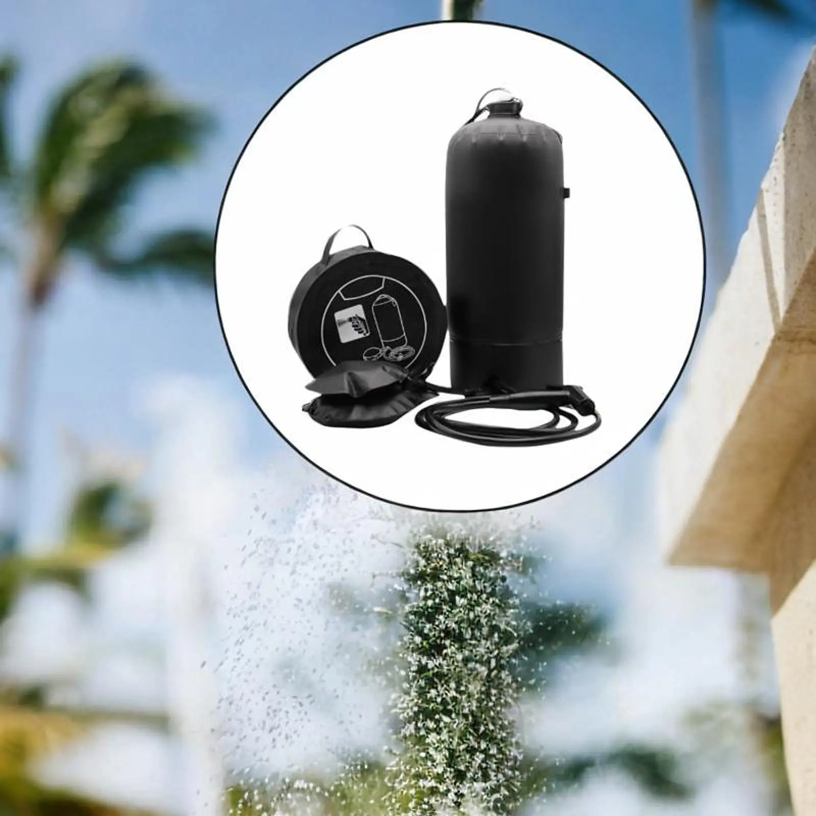 حقيبة استحمام للتخييم خفيفة الوزن ومدمجة وسريعة التضخم مع خرطوم دش محمول 11 لتر لصيد الحديقة ورحلة الصيد والسفر