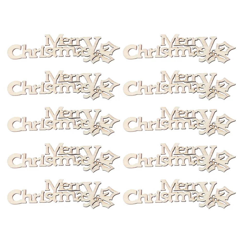 

10pcs Wooden Christmas Cutouts Unfinished Diy Holiday Decorations For Home Office Party Scrapbooking Xmas Wood Pieces Ornaments