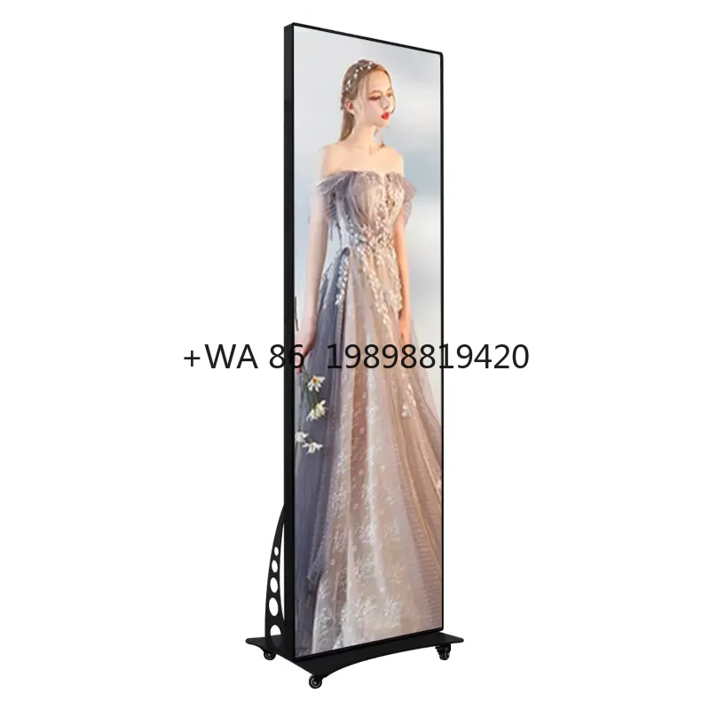 

LED Display P1.86 P2 P2.5 P3 Floor Standing Digital Screen Poster LED Screen Poster Screen Indoor Full Color Poster
