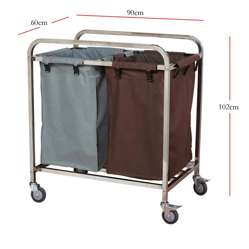 

Hotel linen cart Room service Stainless steel work Wet and dry classification Cleaning Cleaning trolley