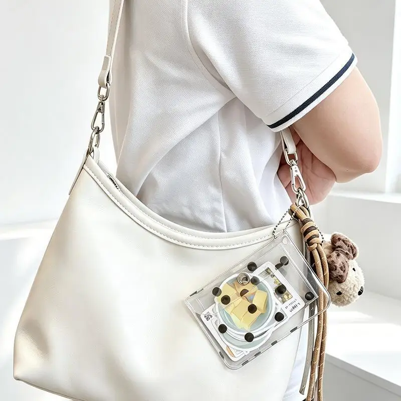 Transparent PVC Card Holder Portable Thin Small Storage Bag for Cash Coins Hanging Display Home Use