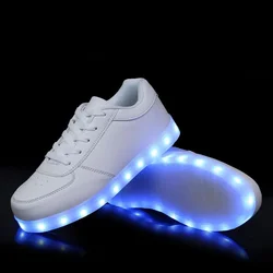 Couple LED Colorful Glowing Shoes Men's Night Light Shoes USB Charging Sports Casual Shoes Ghost Horse Dance Flashing Shoes