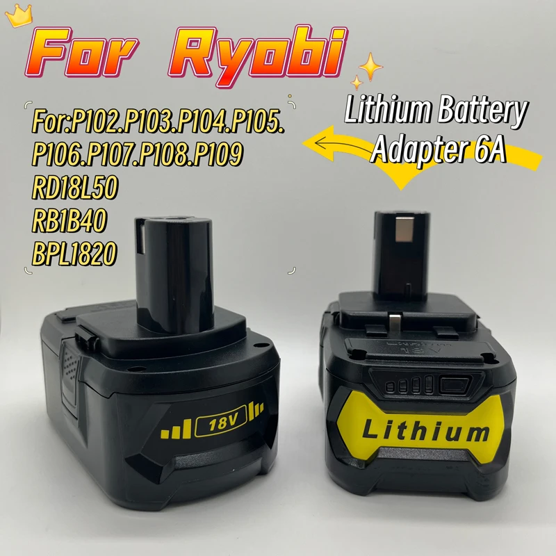 RYOBI ONE+ 用 18V 充電式リチウムイオンバッテリー 高性能、メモリ効果なし、低自己放電、ONE+ ツール P104、P107 に適合