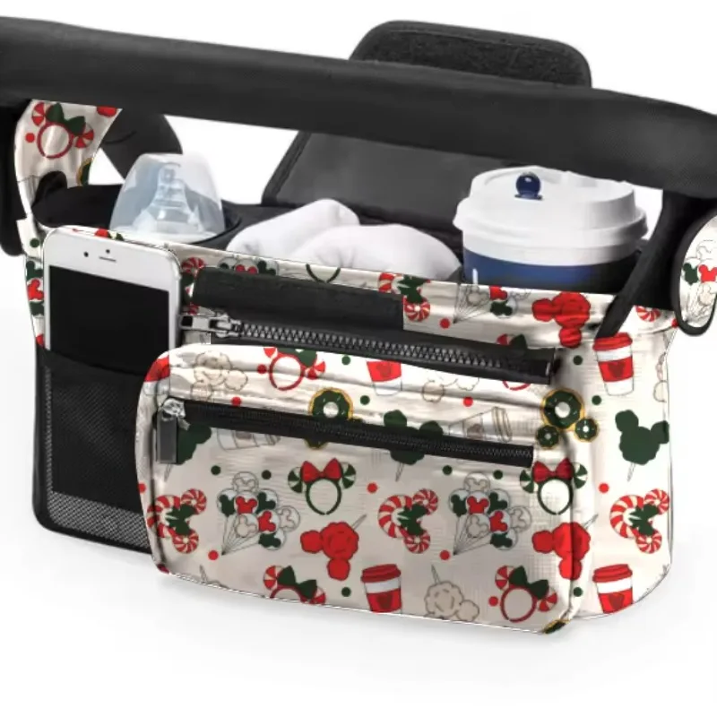 New Baby Essentials Travel Stroller Caddy Bag Universal Stroller Organizer with Insulated Cup Pram Bag