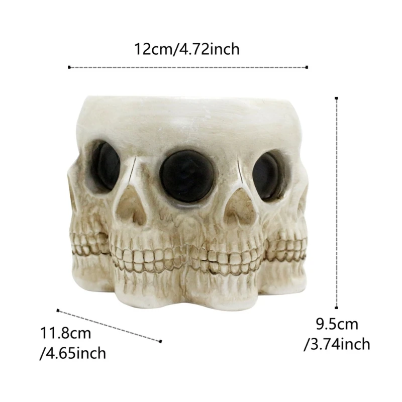 เรซิ่นกะโหลกศีรษะรูปดอกไม้หม้อสำนักงานชาวไร่Skullดอกไม้หม้อตกแต่งDropshipping