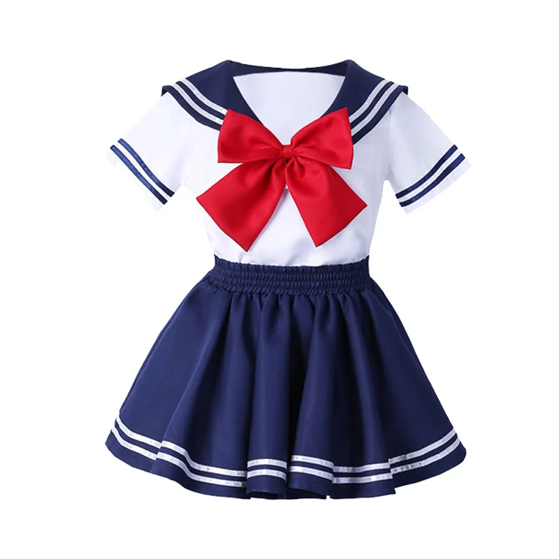 Uniforme scolastica per bambina mezza gonna Costume da palcoscenico per feste Costume da spettacolo per bambini uniforme da marinaio per bambini