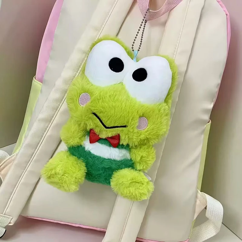 

15x20 см Kero Kero Keroppi Plushies Мягкая пушистая лягушка с большими глазами Плюшевая игрушка Kawaii Мягкая лягушка Аниме Кукла Сумка Подвеска Рождественские подарки