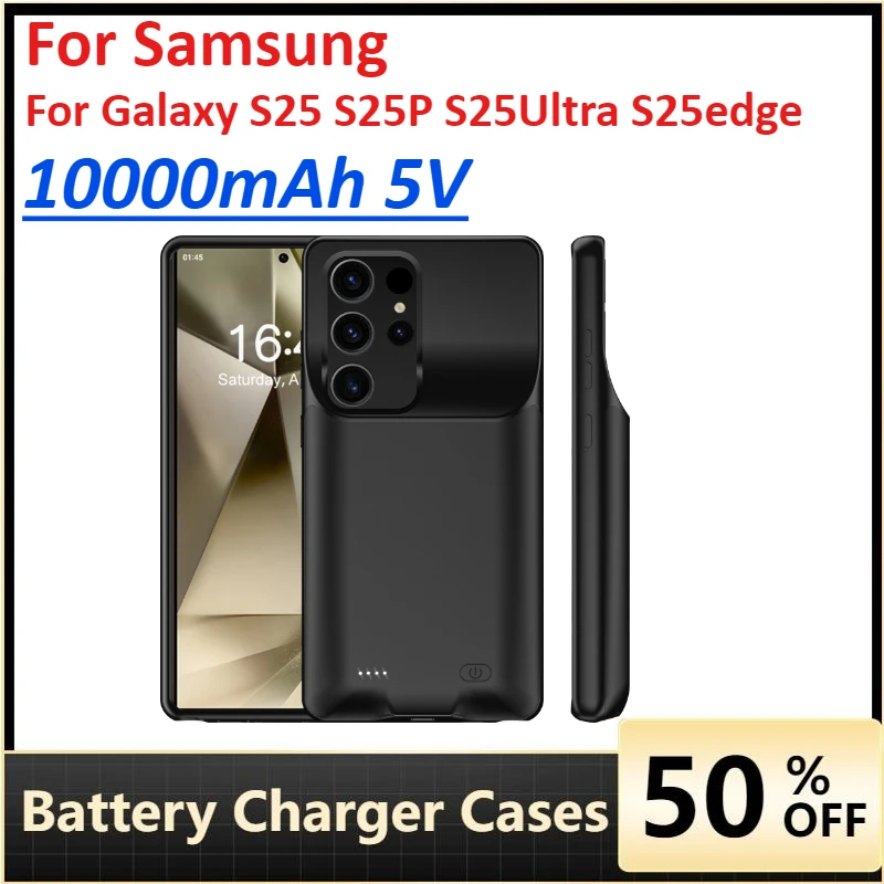 

10000mAh 5V Wireless Battery Charger Case for Samsung Galaxy S25 S25P S25Ultra S25edge Power Bank Portable Rechargeable Cover