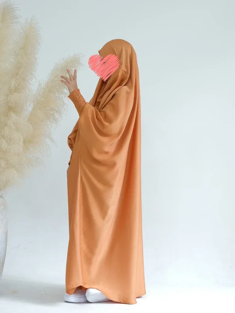 ラマダン ムスリム ドレス 女の子 キッズ 礼拝服 ヒジャブ ドレス 子供用 フード付きアバヤ フルカバー ニカブ イスラム ドバイ イード ローブ 2026 ジルバブ