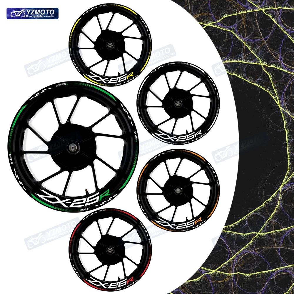 

For ZX-25R ZX25R Motorcycle Decorate Racing Front And Rear 17 Inch Wheel Hub Sticker Waterproof Reflective Rim Stickers Decal