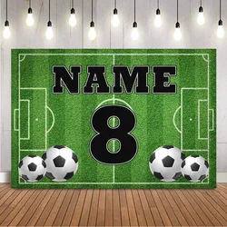 Sfondo di compleanno per ragazzo per il ritratto di Newbron Kid Personalizza il campo di calcio Poster sportivo Sfondo per baby shower Studio fotografico