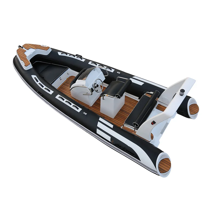 

New Hypalon Luxury Rib 520 Fiberglass Rowing Inflatable Rib Boat with Big Sun Deck