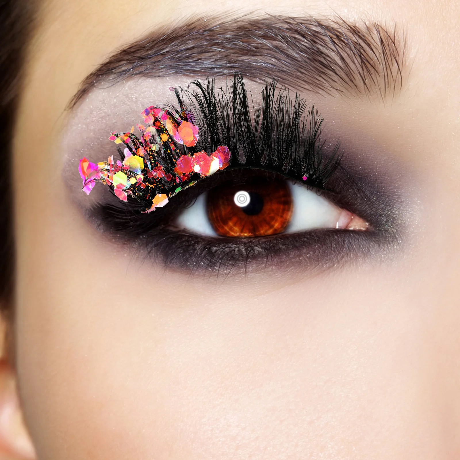 

3Pairs False Eyelashes Glitter Colored Fluorescent 3D Lashes Cosplay Party Natural Look Makeup Fake Lashes False Eyelashes