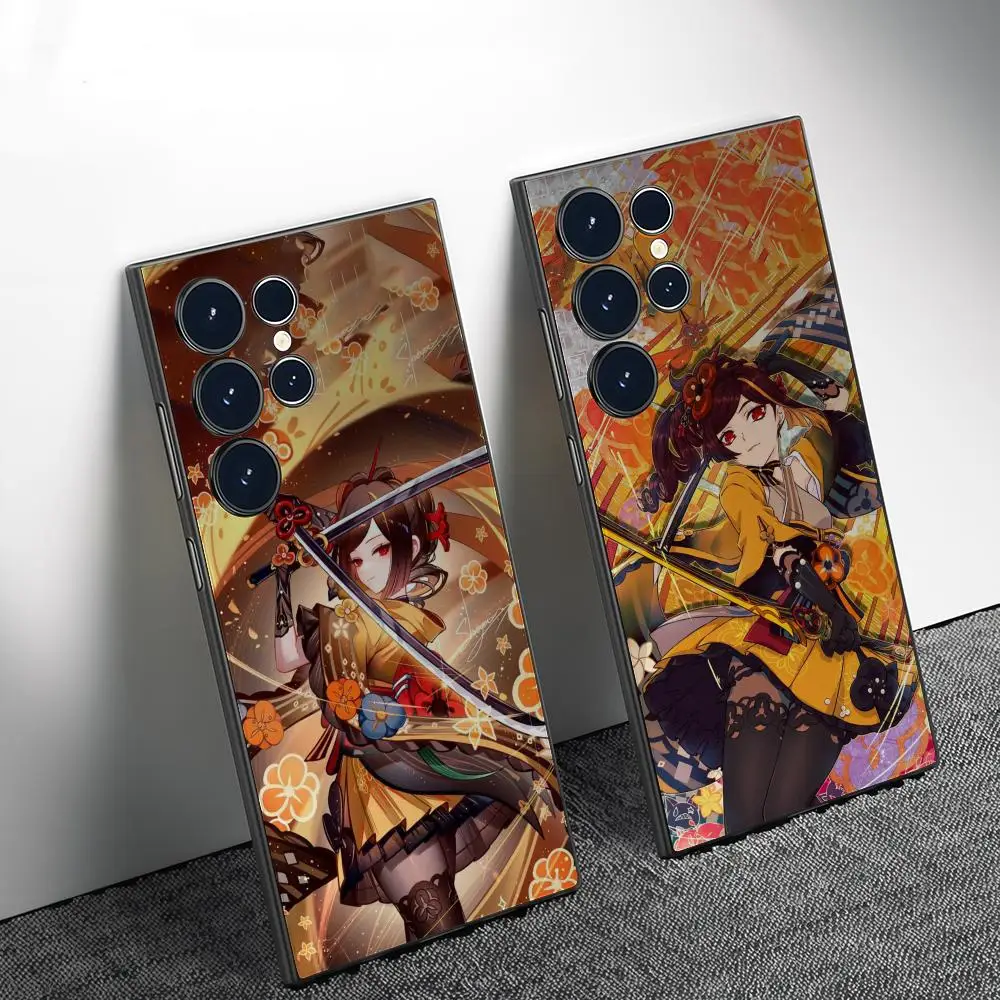 

Ударный чехол для телефона Chiori Genshin для Samsung Galaxy S25 S24 S22 S23 Ultra S21 S20 Plus, матовый, полностью мягкий чехол