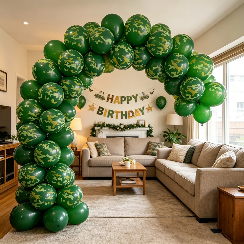 20-100 Stück 12 Zoll Tarngrüne Latexballons Militär- und Armee-Themenparty-Deko für Kinder, Jungen, Geburtstag, Babyparty, Globos – Detail 5