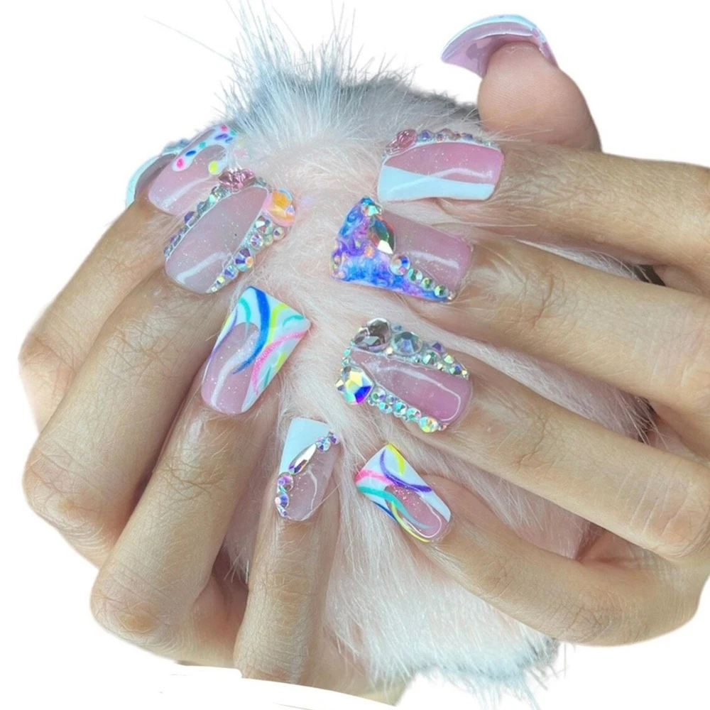 500 قطعة نصف غطاء أظافر أكريليك نصائح واضح/اللون الطبيعي Y2K 10-مقاسات واسعة الفرنسية وهمية الأظافر تمديد لمستلزمات مانيكير