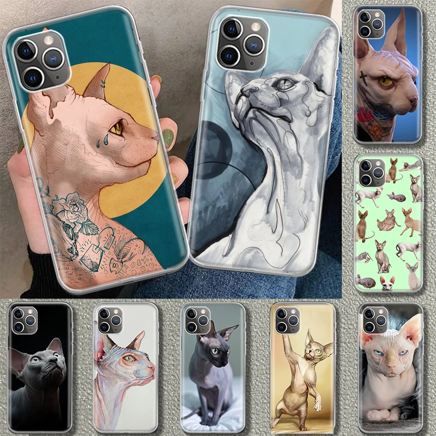 Sphinx Cat Phone Case Cover For iPhone 11 12 13 14 15 16 Pro Max Apple X XS XR 7 Plus 8 + Art Customized Fundas 14 13 11 Pro 12