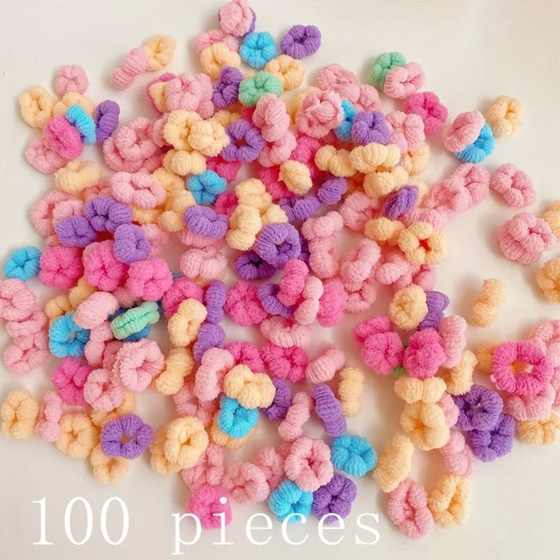 50pcs/100pcs Elastic Hair Tie Hair Bands Ponytail Holders Hair Accessories For Girls