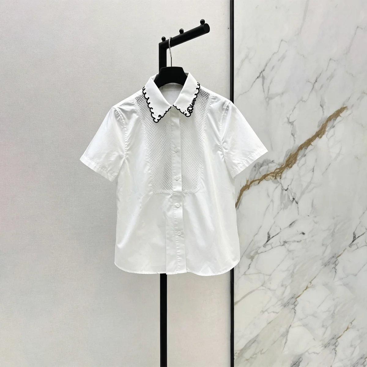 2026 High Quality New Women's Doll Collar Shirt Versatile White--hb714