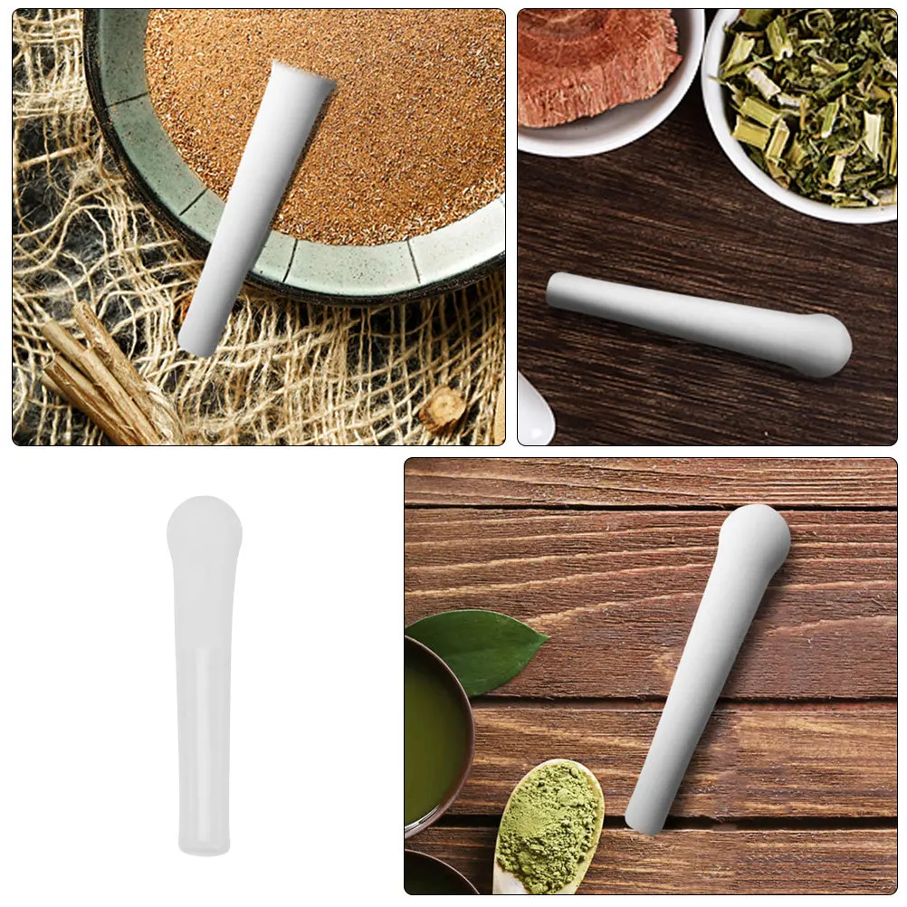 

2Pcs Manual Ceramic Garlic Masher Grinding Stick Porcelain Pestle for Food Medicine Multipurpose Kitchen Utensil Practical