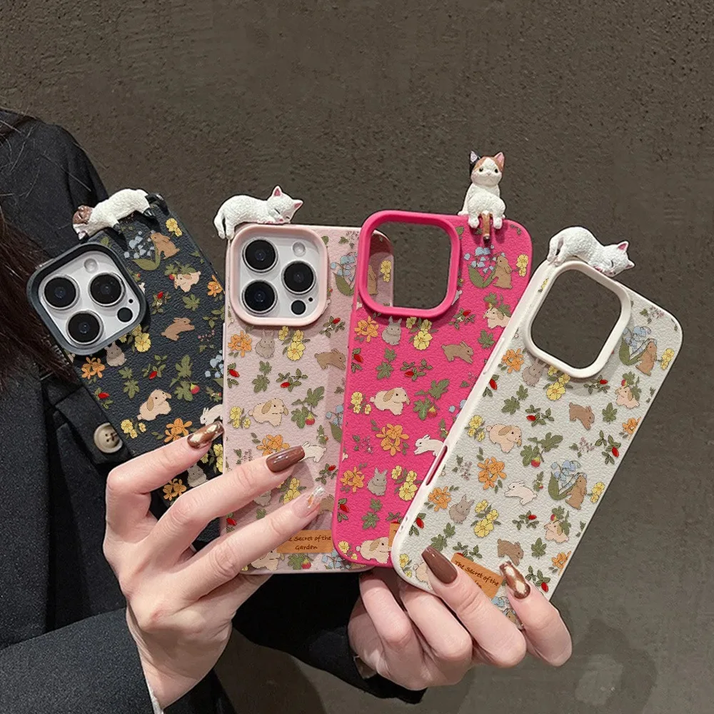 3D Cute Cat Dog Rabbit Pattern Phone Case For Xiaomi Redmi Note 14 13 12 Pro Plus 5G 11 10 15C 14C 13C 12C Shockproof Soft Cover view 4