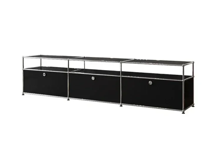 Modular combination TV cabinet  side cabinet Nordic medieval stainless steel storage side cabinet