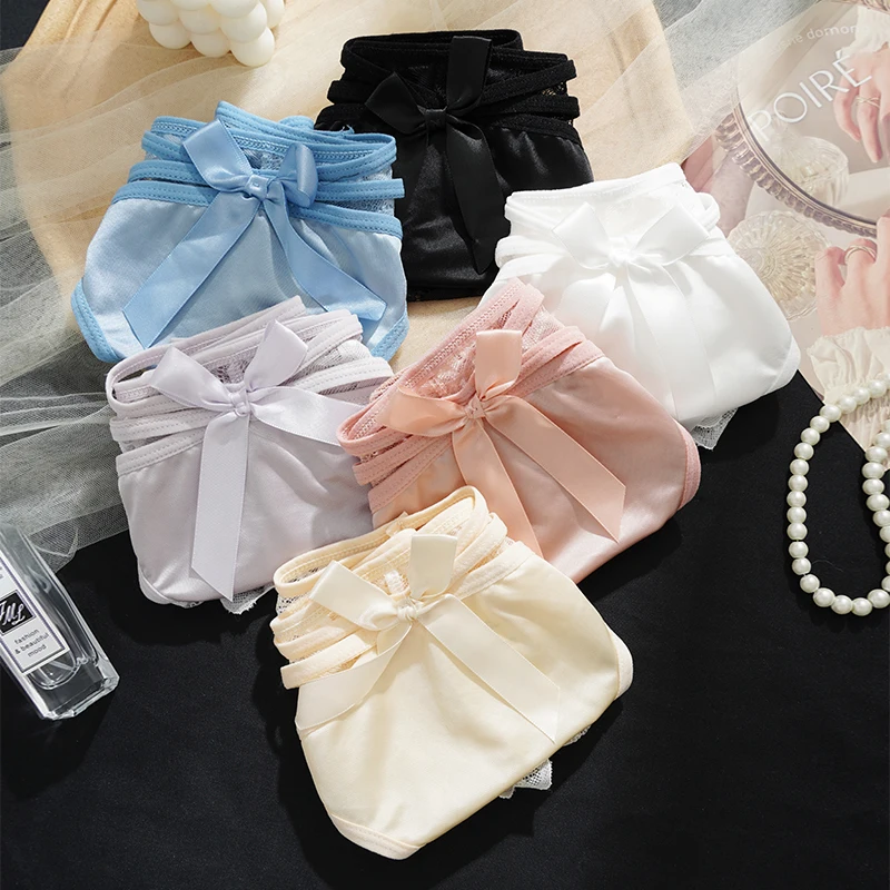 Sexy krajkové kalhotky pro ženy, dívky, spodní prádlo, dámské kalhotky s nízkým pasem, zdobené motýly - náhled 3