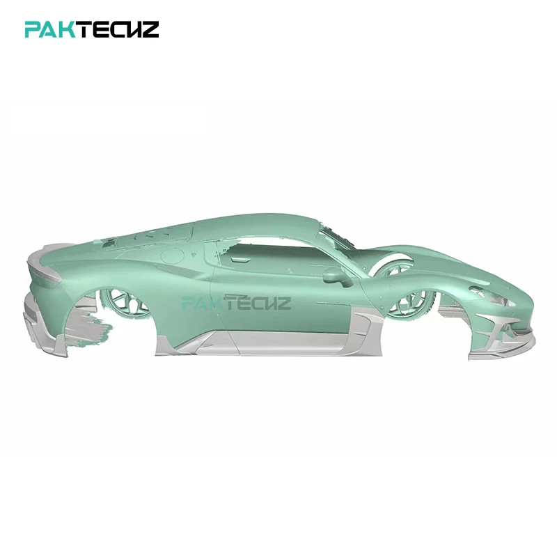 Paktechz Dry Carbon Fiber Full Body Kit Front Lip Canard Side Skirt Rear Diffuser Spoiler for Maserati MC20 view 2