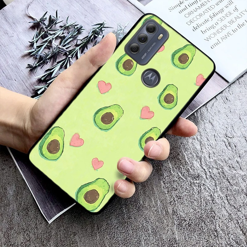 Capa de telefone abacate dos desenhos animados para motorola g84 g22 g32 g34 g52 g10 g20 g30 g60 g60s g13 g50 g54 g62 g53 g72 g85 g24 potência