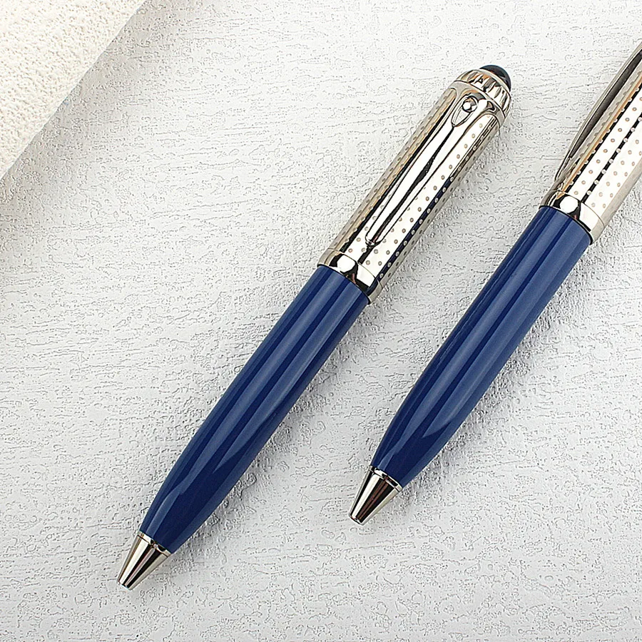 Bolígrafo de metal de diseño clásico de lujo, tinta azul, bolígrafos para firma de oficina y negocios