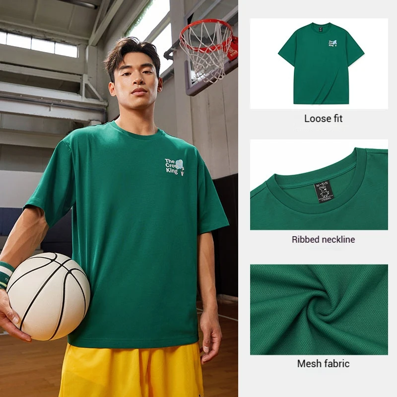 T-shirt sportiva da uomo a 361 gradi allentata traspirante casual girocollo manica comoda top fitness ad asciugatura rapida uomo 652526102