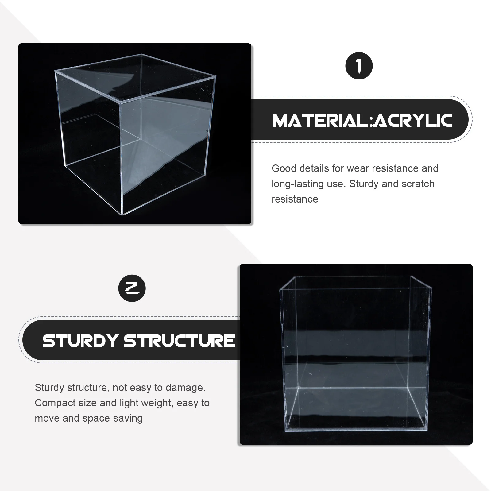 

Acrylic Cube Box 3L Coffee Pod Storage Organizer Tea Bag Container For Capsules Jewelry Cotton Swabs Clear Dustproof