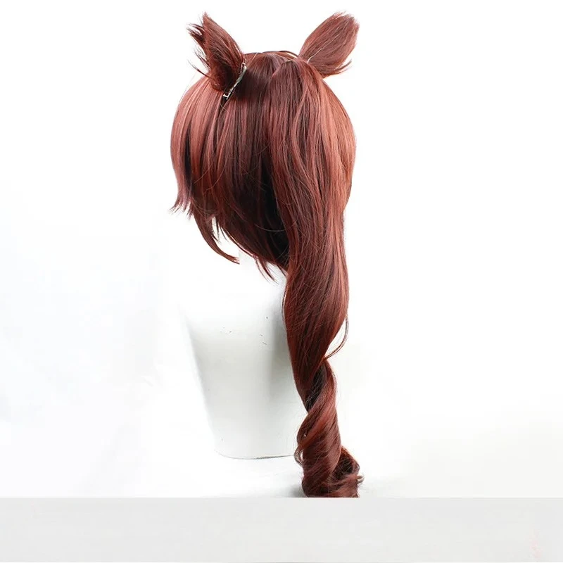 Peruka do cosplay Uma Musume Tokai Teio, peruka syntetyczna z włókna odpornego na ciepło + czepek pod perukę, Anime Pretty Derby