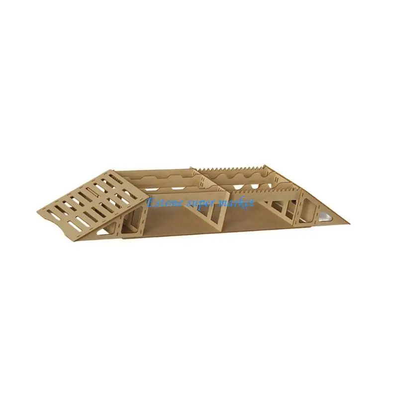 

090B Simulated Off Road Track Accessories For Remote Control Car Roadblocks DIY Tool Wooden Roadblocks Model Bridge Ramps