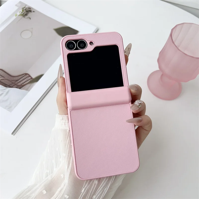 Для Samsung Galaxy Z Flip 7 6 5 4 3, роскошный защитный чехол из искусственной кожи с магнитной петлей на заднюю панель