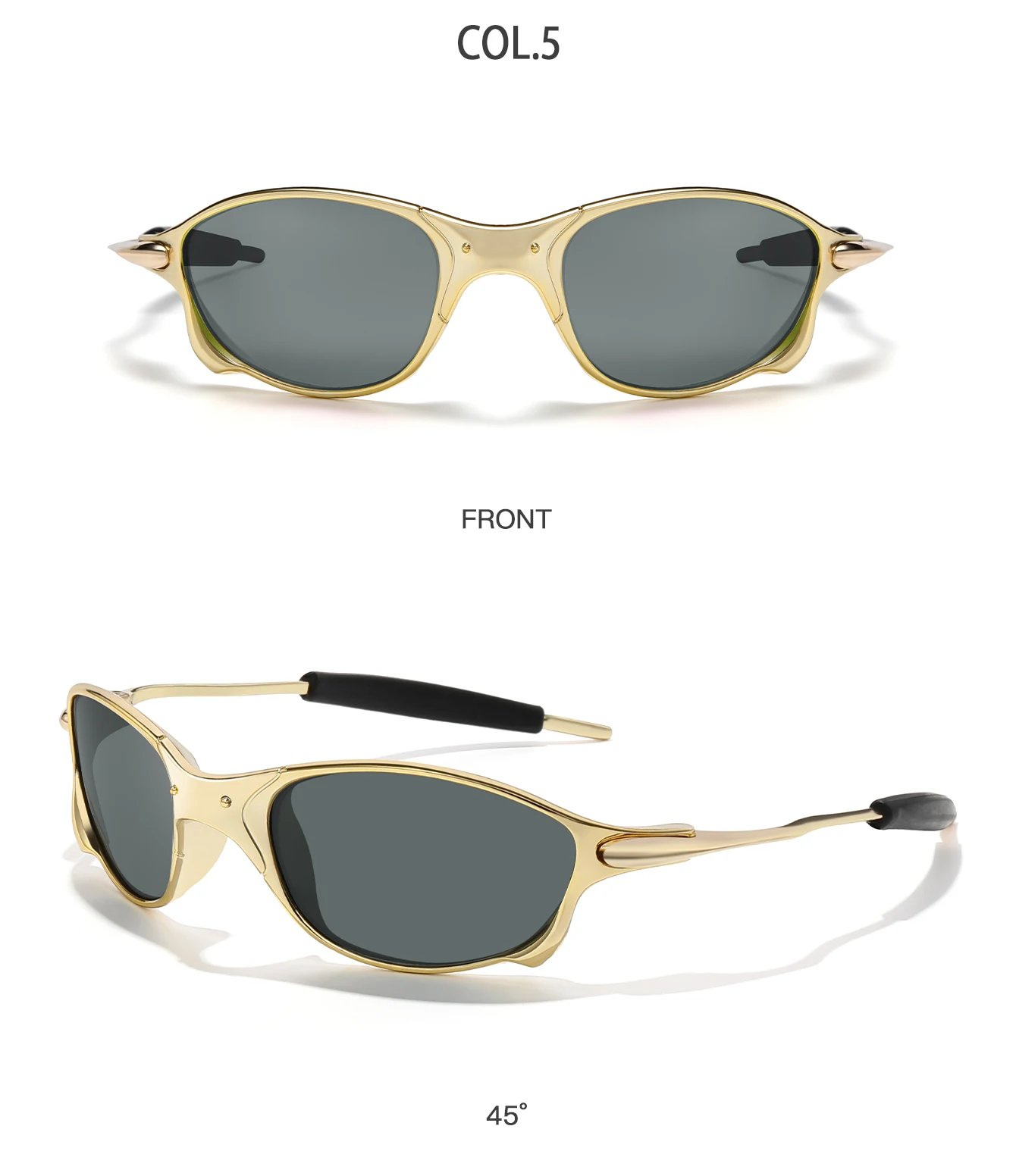 Polarisierte Sonnenbrille für Männer und Frauen, Metallrahmen-Brille mit UV-Schutz für Outdoor-Sportarten, Radfahren, Laufen, Wandern, Fahren – Detail 7