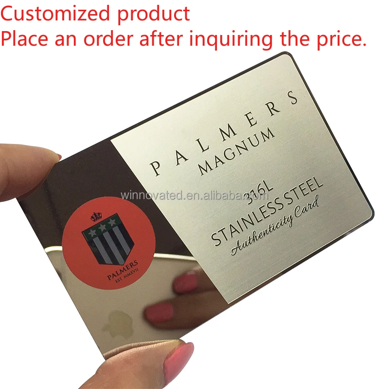 

Customized product Warranty Custom Wedding Invitation Rose Visit Mirror Metal Card