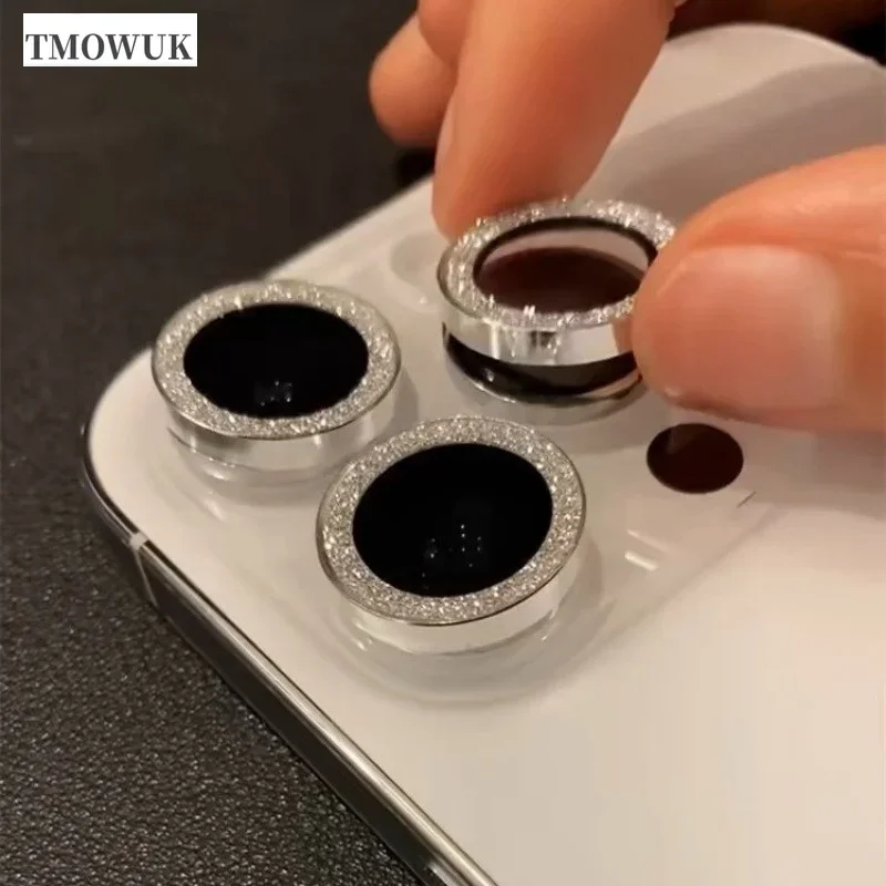 Premium Diamond Glitter Case For Camera Lens And Screen Of IPhone 16 15 14 Pro Max Plus 13 12 11 Pro Max Mini