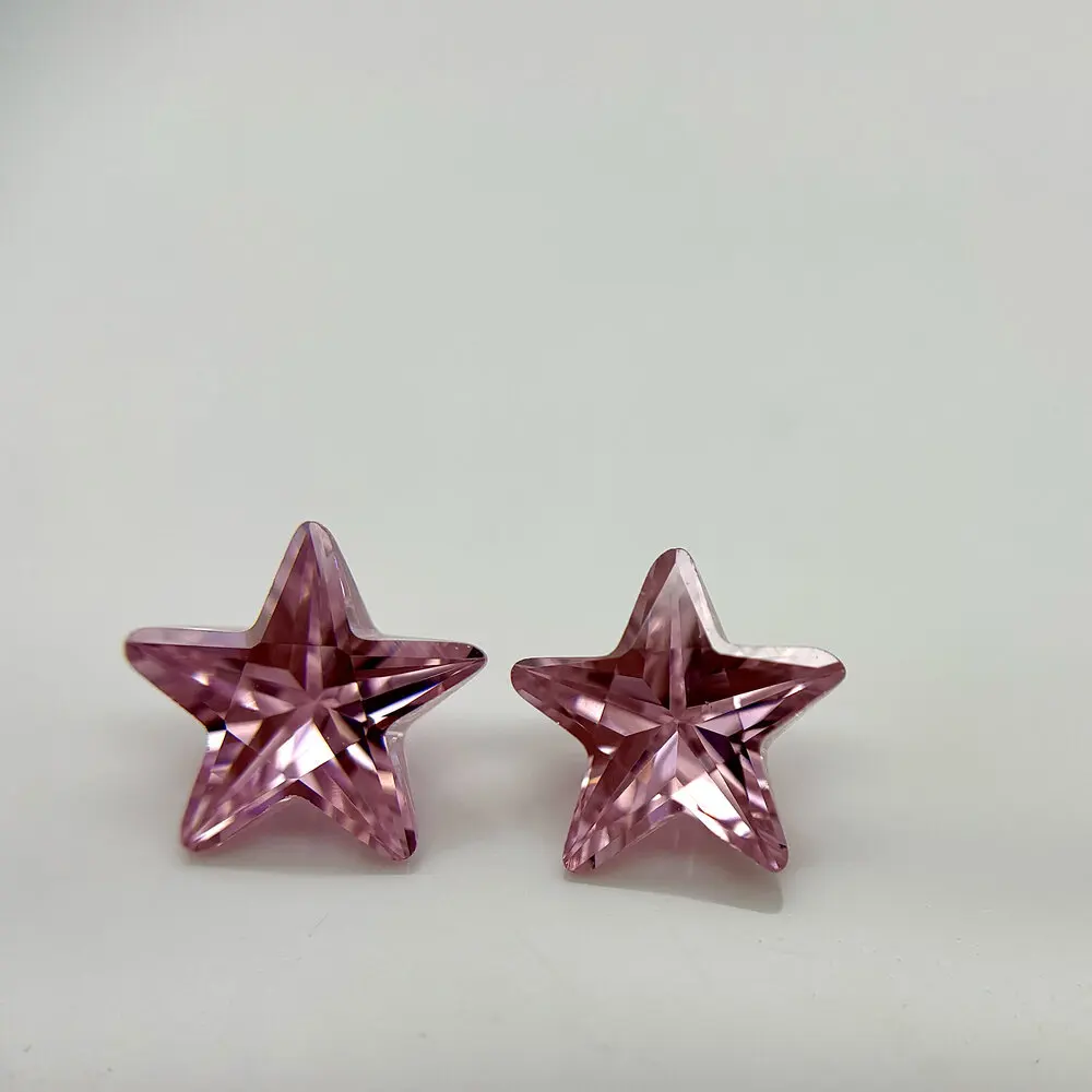 50pcs 3x3~10x10AAAAA Star Shape White , Voilet,Olive , Purple, Black, Pink Cubic Zirconia Stone Loose cz