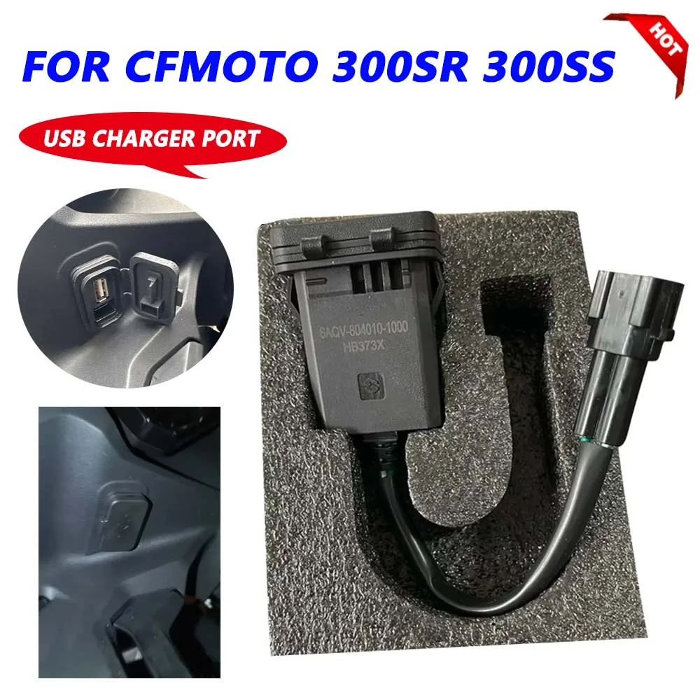 For CFMOTO CF MOTO 300SR Sport 300SS 300 SR 300 SS 2024 Motorcycle USB Power Interface Socket and Type-C Impulse Charger Port