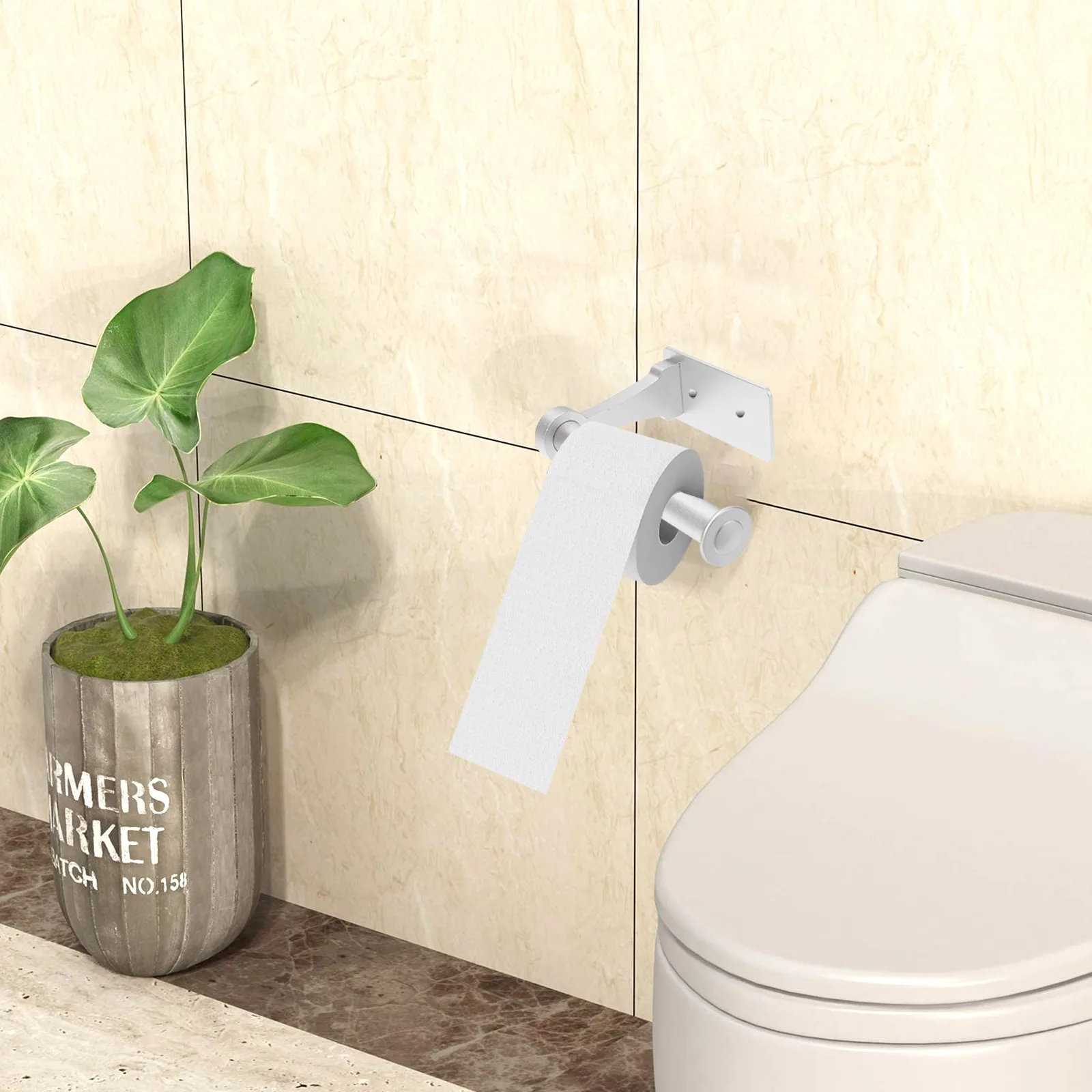 

Aluminum Alloy Tissue Rack Space Saving Bathroom Kitchen Paper Towel Holder Roll ganizer Metal Shelf Toilet Paper Holder