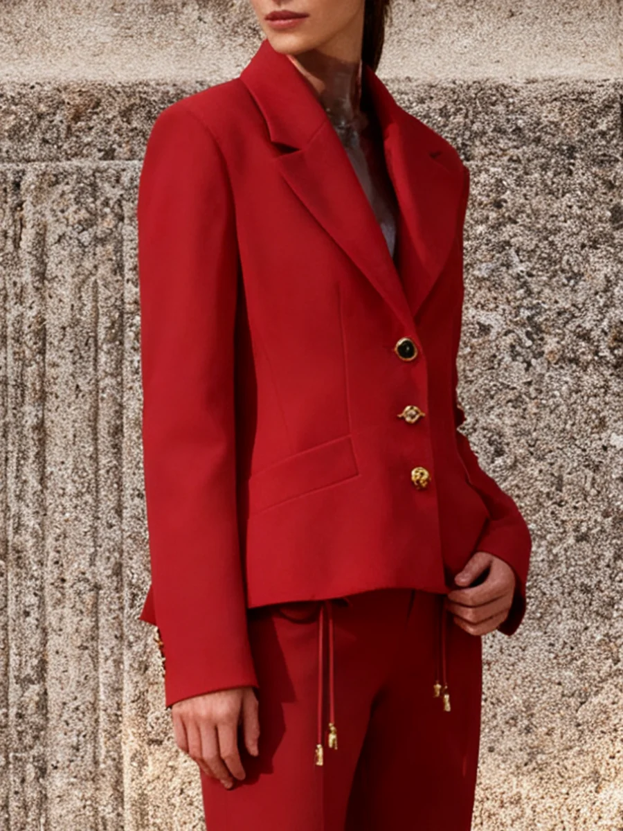 VGH Solide Temperament Vintage Abnehmen Jacken Für Frauen V-ausschnitt Langarm Verstärktes Taste Herbst Casual Jacke Weibliche Mode