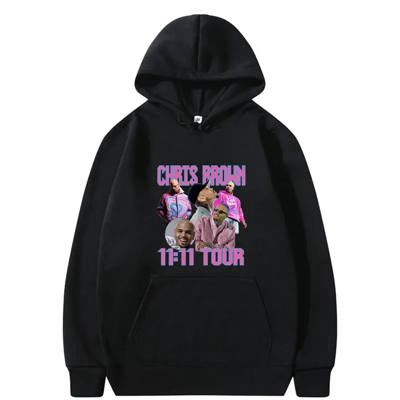 

Rapper Chris Brown 11:11 Tour Graphic Hoodie Male Oversized Vintage Pullover Men Hip Hop Casual Hoodies Men's Harajuku Tracksuit