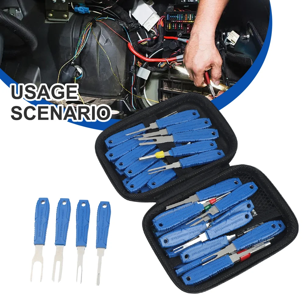 41PCS Electrical Pin Terminal Removal Tools Car Depinning Tool Wire Plug Connector Extractor Puller Release Pin Extractor Kit