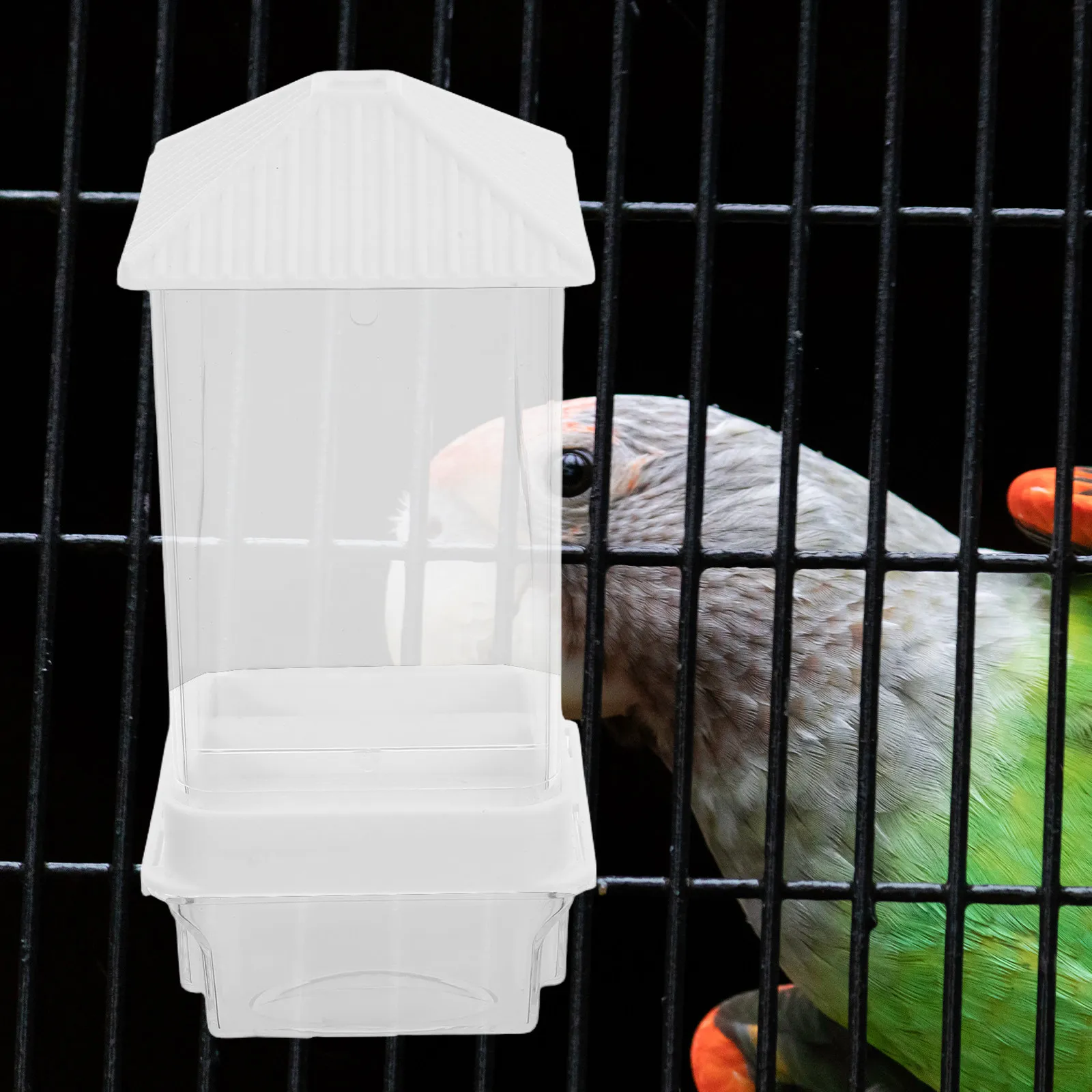 Automatic Bird Feeder No-Spill Plastic Parrot Feeding Dish Budgie Lovebird Food Dispenser Box for Home Pet Cage Accessory view 3